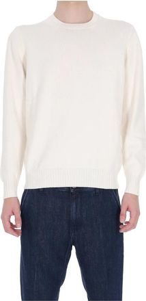 Drumohr Round-neck Truien - Heren - Ronde hals truien - Wit - L - Katoen - Truien & Vesten