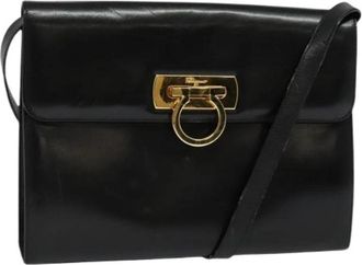 Ferragamo Pre-owned leren schoudertas - Dames - Vintage Schoudertas - Zwart - ONE Size - Leer - Vintage