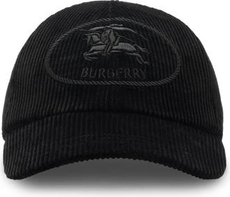 Burberry Cappello da baseball a coste con dettaglio Knight - Nero