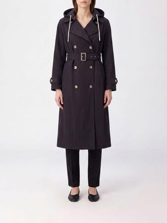 Herno Trench doppiopetto in cotone idrorepellente con cappuccio amovibile
