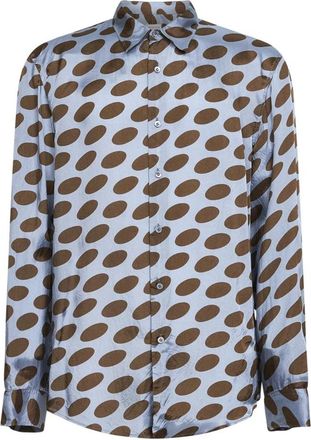 Dries Van Noten Soft Ellipses Shirt - Heren - Casual Overhemden - Veelkleurig - M - Leer - Overhemden