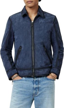 John Varvatos Benjamin Suede Jacket in Lake Blue at Nordstrom, Size 54