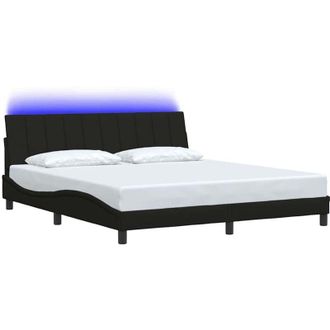 vidaXL Cama Sin Colch&oacute;n Tela Negro 180x200 Cm Vidaxl