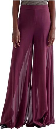 Erika Cavallini Semi Couture Gonna Pantalone - Dames - Wijde Broeken - Paars - M - Broeken