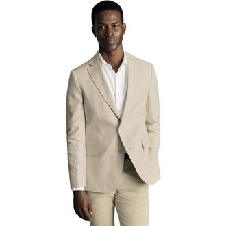 CHARLES TYRWHITT Linen Cotton Jacket in Stone at Nordstrom, Size 40