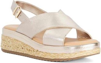 Dune London Kiya Slingback Platform Wedge Sandal in Champagne at Nordstrom, Size 7.5Us