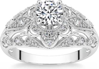 Pompeii3 65Ct Certified Diamond Engagement Ring 14k White Gold Size: 9