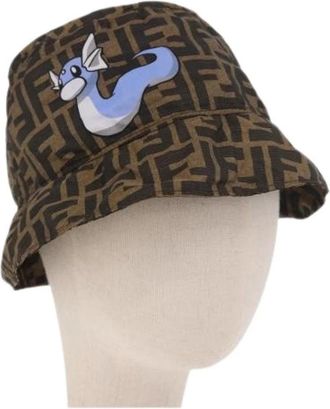 Fendi Pre-owned Zucca Canvas Hoed - Dames - Vintage Accessoires - Bruin - ONE Size - Vintage