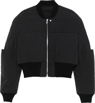 Rick Owens Cropped bomberjack - Zwart