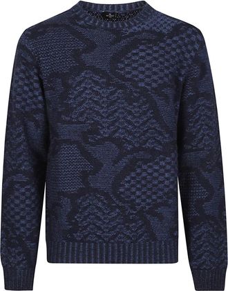 Etro Roma Trui - Heren - Ronde hals truien - Blauw - L - Truien & Vesten