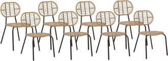 Beliani Conjunto de 8 sillas natural
