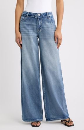 YMI Studded Star Pocket High Waist Wide Leg Jeans in 08C - Light Medium at Nordstrom, Size 13