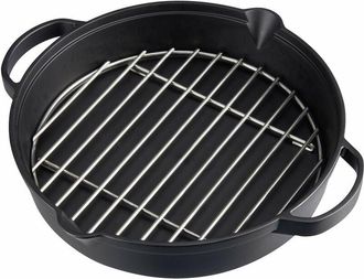 Campingaz Padella in Ghisa con Griglia in Acciaio Inossidabile, Pentola Larga e Rotonda per bbq, &oslash; 31,6 cm - Campingaz