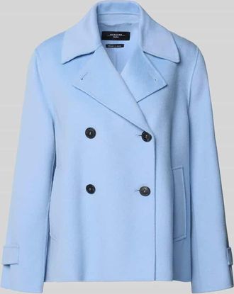 Max Mara Loose Fit Wollmantel aus Schurwoll-Mix Modell FANTINO in Hellblau, Gr&ouml;&szlig;e 34