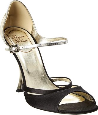 Roger Vivier Metallic Leather & Satin Sandal