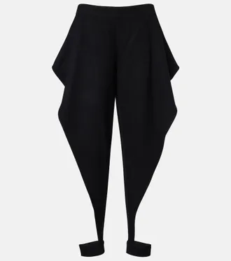 Alaia Ala&iuml;a Draped wool-blend pants