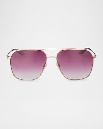 Barton Perreira Rizzo 60mm Aviator Titanium Sunglasses