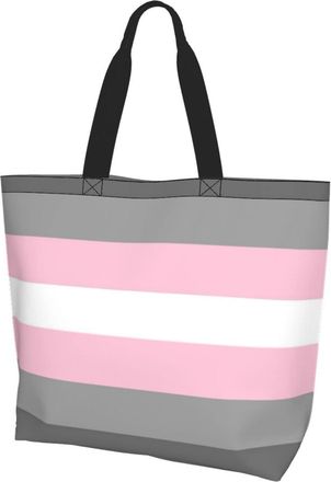 AOOEDM Demigirl Demi Girl Pride Ladies Canvas Tote Reusable Shopping Bag