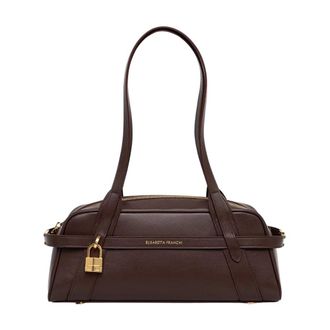 Elisabetta Franchi Tassen, Dames, Bruin, ONE Size, Katoen, Baguette Tas