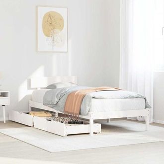 vidaXL Vidaxl - Estructura De Cama Sin Colch&oacute;n Madera De Pino Blanca 90x200 Cm