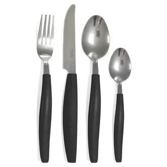 Trade Shop Trade Shop - Set Servizio Di Posate 24pezzi Per 6 Persone In Acciaio Inossidabile Colore Nero