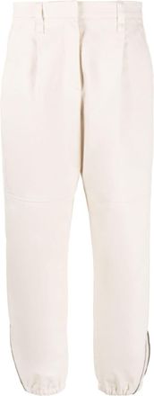 Brunello Cucinelli balloon-leg cotton trousers - women - Cotton/Acetate/Polyester - 38 - Neutrals