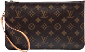 Louis Vuitton Pre-owned Monogram Canvas Pouch - Dames - Vintage Clutch - Bruin - ONE Size - Leer - Vintage
