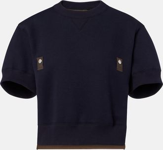 sacai Felpa in misto cotone e twill