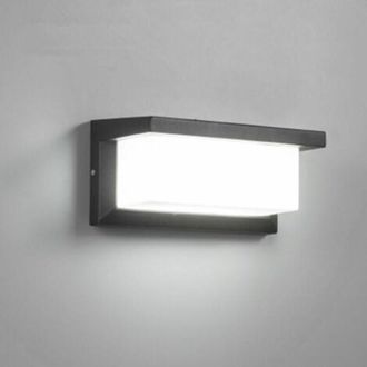 OEM Aplique De Pared Led Para Exteriores De 18 W, Resistente Al Agua Ip65 - Aluminio Antracita - Luz Blanca Fr&iacute;a Para Jard&iacute;n, Terraza, Pasillo, Patio