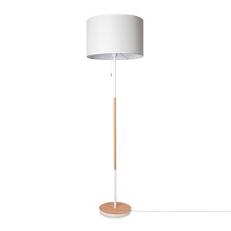 Paco Home L&aacute;mpara Pie Sal&oacute;n Pantalla Tela De Mesa Pantalla Textil E27 Luz Nocturna Blanco (&oslash;45.5 Cm), L&aacute;mpara De Pie-blanco - Tipo 3 - Paco Home
