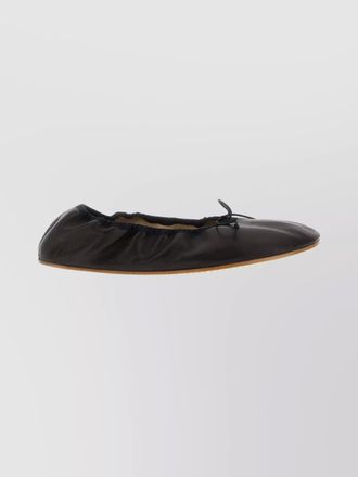 The Row leather rounded ballerina shoes