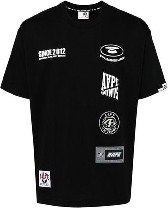 Aape By A Bathing Ape logo-printed cotton T-shirt - men - Cotton - L - Black