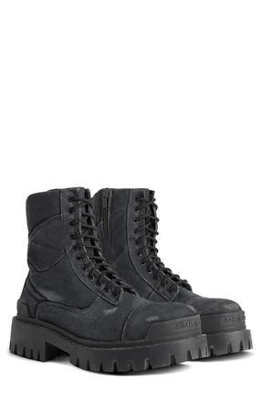 Balenciaga Combat Strike Boot in Black at Nordstrom, Size 10Us