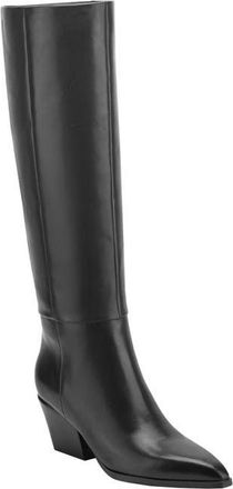 Marc Fisher Tarrie Tall Block Heel Boot in Black 001 at Nordstrom, Size 8.5