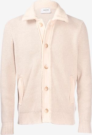 Gran Sasso Cardigan aus Schurwolle mit Shearling-Hemdkragen
