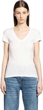James Perse Sheer Slub Casual V-Neck Top