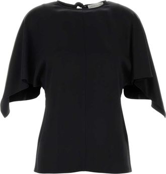 Stella McCartney Satijnen Top - Dames - Blouses - Zwart - M - Satijn - Overhemden