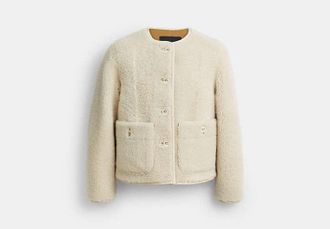 Coach Shearling Cardigan Jacket
