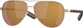 Costa 6S4002 Peli Polarized 400228 Mens Sunglasses Gold Size 57