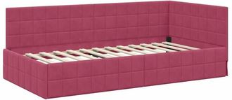 vidaXL Estructura De Cama En Esquina Rojo Vino 90 Cm X 200 Cm Vidaxl