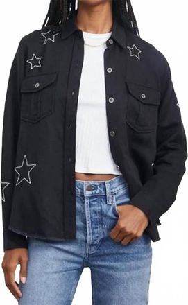 Rails Loren Shirt Jacket In Black Embroidered Stars