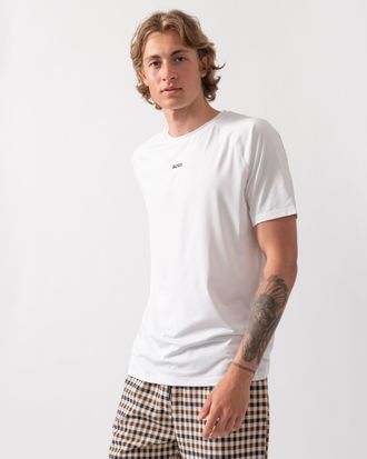 HUGO BOSS Mens T-Shirt in White Recycled Material - Size X-Large