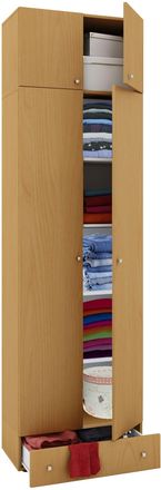 ebuy24 Vcm Armario De Madera Armario Con 5 Compartimentos Y Puertas Giratorias Ampliable Dimensiones Aprox. An. 70 X Al. 238 X T. 40 Cm - Vandol (haya)