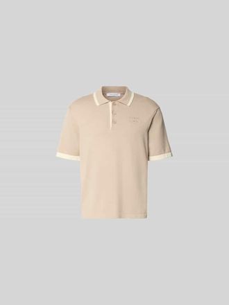 Maison Kitsun&eacute; Regular Fit Poloshirt aus Baumwolle in Beige, Gr&ouml;&szlig;e XL