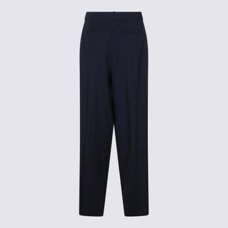 Aya Muse Womens Trousers Navy Wool Sp