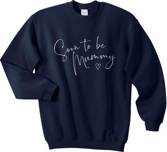 Sanfran Clothing Soon to Be Mummy Top Gender Reveal Having A Baby Mother Pregnant Pregnancy Jumper Sweater - Extra Large/Navy Blue