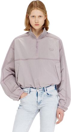 Diesel Relaxed nylon jacket with mock neck - Jackets - Woman - Violet