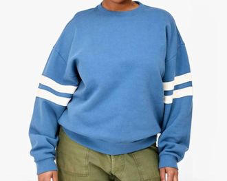 Clare Vivier Oversized Varsity Sweatshirt In Desert Blue