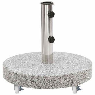 vidaXL Base De Sombrilla Redonda De Granito Gris 30 Kg Vidaxl