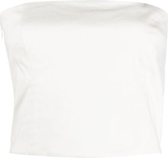 Gauge81 Lica strapless top - women - Linen/Flax/Elastane/Viscose/Polyester/Acrylic - 38 - White